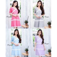 258 V-Neck Lace Dress With Trim (Full Lining)