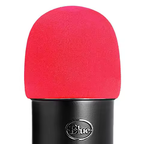 Red Microphone Filter Microphone Dust Cover for Blue Yeti, Yeti Pro Capacitive Microphone Thickened 