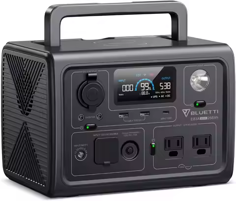 268Wh Portable Power Station, 600W AC Outlets, Fast 30-Minute Charging for Camping & Emergencies
