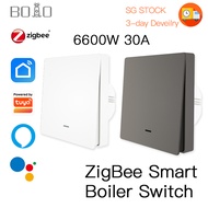 BOIO ZigBee Smart Boiler Switch Water Heater 30A/40A Smart Tuya APP Remote Control Alexa Google Home Voice Control Button style Hub Require