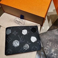 全新✨LV Eclipse帆布草間彌生點點摺疊短夾(黑)🖤草間彌生聯名限定款短夾🖤