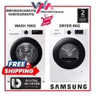 【FREE SHIPPING】Samsung Front Load Washer 10KG/8KG EcoBubble AI Energy SmartThings WW10DG5U34AEFQ / W
