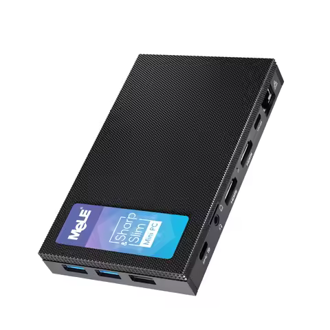 MeLE Fanless Mini PC N100 Micro Desktop Computer LPDDR4X 16GB 512GB 2.4/5G WiFi,Dual HDMI,4K,USB-C,I