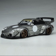 Porsche 911 Sports Car GTSpirit 1: 18 Jay Chou Collision RWB 993 Silver Pig Car Model YDNQ