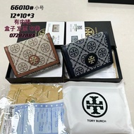 [With Box] 2023 New Tory Burch Women's Short Wallet Embroidered Fabric