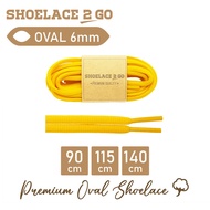 SHOELACE 2 GO OVAL SHOELACES - SO6 - H1 - YELLOW - 90CM 115CM 140CM - 6MM