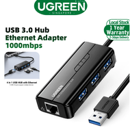 UGREEN Network Adapter USB Gigabit Ethernet Adapter with USB 3.0 Hub with 1000Mbps ethernet