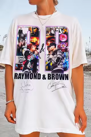Raymond & Brown 2026 Tour Chris Brown and Usher Men T Shirt Unisex Cotton Short Sleeve Y2k Oversized