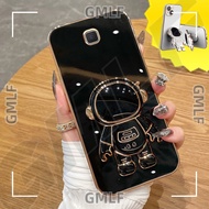 Plating Cute Astronaut Stand Holder Casing for Samsung Galaxy M33 M51 M14 J4 J6 J2 J7 + Pro Plus Prime 2018 Soft Phone Cover