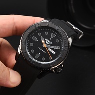 Seiko Quartz Watches for Men Classic Silicone Rubber Strap Wristwatch Double Calendar Male Clock Date Week Fashion Business Men's Watch