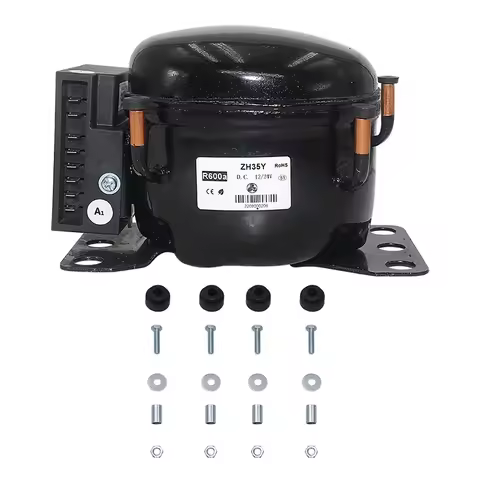 12V 24V DC Car Refrigeration Air Compressor Fridge Freezer Marine Solar QDZY35D R600A