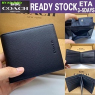 (New design)COACH Men Wallets Fashion Card Holder Men Leather Purse Solid Coin Pocket 74771 74929 75006