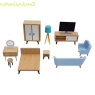 NOVALINKM0 Doll House Furniture Toys Kids Kids Gift Bed Couch Chair Bookshelf Mini Furniture