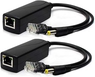 ANVISION 2-Pack Active 48V to 12V PoE Splitter Adapter, IEEE 802.3af Compliant 10/100Mbps, DC 12V Ou
