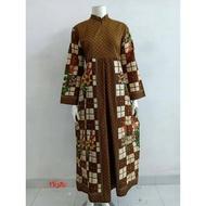 88 - GAMIS BATIK SOGAN JUMBO | BAJU ABAYA BATIK IBU PENGAJIAN