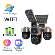 ⚡Three lens-CCTV⚡ V380 PRO Official Store Solar CCTV Camera 4K 2.4G WIFI Two-Way Radio Infrared Nigh