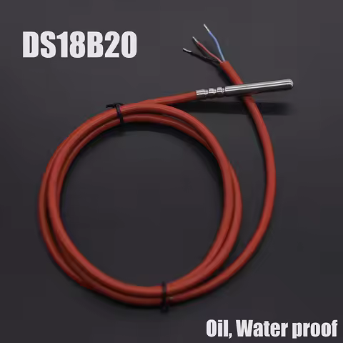 DS18B20 Temperature sensor Stainless Steel 3.0V-5V voltage -20~+80'C Celsius oil proof Waterproof te