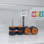 Hotwheels Rubber Tire spoke model 5star Orange A212 SWZY27