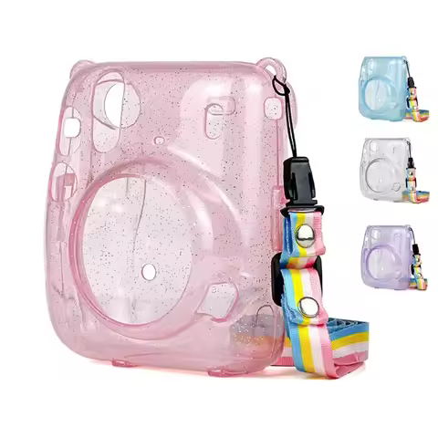 For Instax Mini 11 Crystal Transparent Protective Case Cover Bag for Fuji Fujifilm Instant Camera Ba