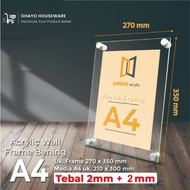 Acrylic Frame A4 Acrylic Wall Frame A4/ 27x35cm/ 2mm Thick Acrylic Clear/