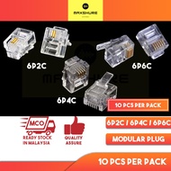 [MaxShure] 10PCS High Quality RJ11 6P2C / RJ11 6P4C / RJ12 6P6C Crystal Head Modular Plug Connector