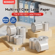 NIIMBOT B1 B2 B21 B31 Printer Sticker Label Multi Rolls Transparent Thermal Waterproof Retail Tag