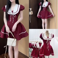 SAILOR RED DRESS WITH WHITE BOW + SHORT
