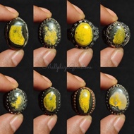 Bumblebee jasper yellow agate ring with unique antique motif bumblebee Jasper agate/ bumblebee oncom