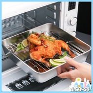 [LUCKY~]430 Stainless Steel Square Baking Pan Square Tray，For Outdoor，Kitchen