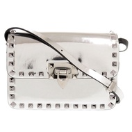 Valentino Garavani Rockstud 漆皮銀色肩背包 1521 [二手] Valentino Garavani