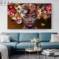 Colorful Abstract Flower Head Female Poster Picture Canvas Wall Printing Art Home Decoration Paintin