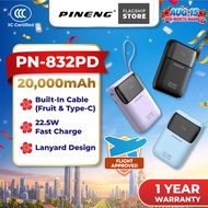[3C Certified] Pineng PN-832PD 22.5W Fast Charge Powerbank Built-in Cable 20000/10000mAh PN832/PN710