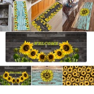 Hallway Runner Rug Rubber Backing - Sunflowers On Wooden Runner Rug for Kitchen Rug Carpet Runner No