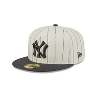 New Era หมวกรุ่น 59FIFTY PACK - STRIPES NEW YORK YANKEES COOPERSTOWN 2-TONE GRAPHITE VISOR CHROME WH