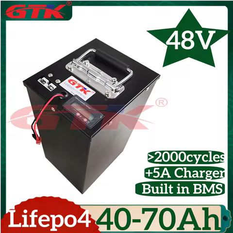 GTK 48V 40Ah 50Ah 60Ah 70Ah LiFepo4 Lithium Battery Pack with 16S BMS for 500W 800W 1000W 1500W 2000