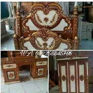 Kamar Set Hias Kayu Jati /Dipan Cinta/Lemari Baju/Meja Rias Full Ukir