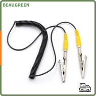 BEAUGREEN Anti-Static ESD Grounding Cable, PU,Metal 2mm Coiled Cord, Male-to-Female 180cm / 71" Poly