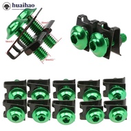 HUAIHAO 10Pcs 6mm Universal Motorcycle Fairing Body Bolts Scooter Nuts M6 Spire Speed Fastener Clips