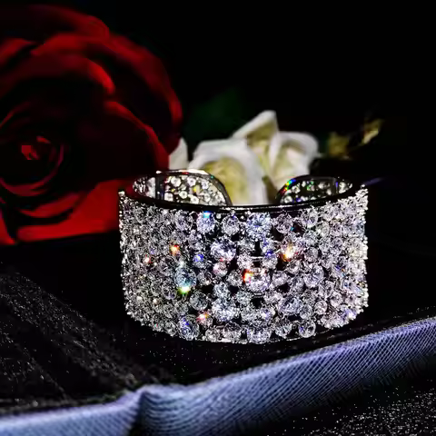 S925sterlingsilver bracelet heavyindustrymicro-inlaid diamond high carbon diamond bracelet premium l