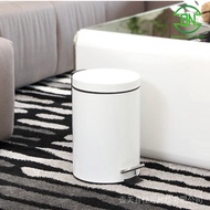 3/5/7/12 L Stainless Steel Round Dustbin Office Silent Pedal Garbage Can AXW4