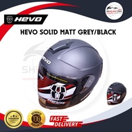 Helmet Hevo Solid Matt Gray [ READY STOCK ] Helmet Open Face