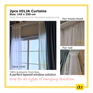 2 pcs HILJA Sheer Curtains, langsir Ikea satu pasang, Curtain Window, Size: 145cm x 250cm