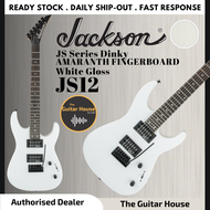 Jackson JS Series Dinky JS12 Electric Guitar, Amaranth FB, White