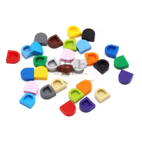 100pcs Moc Tile Round 1x1 Half Circle Extended 24246 DIY Building Blocks Bricks Compatible Creative 
