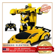 【Malaysia Ready Stock】♨۞✸Remote Control RC Toy Car Transformering Deformation 2 in 1 Robot Permainan Kereta Kawalan Jauh
