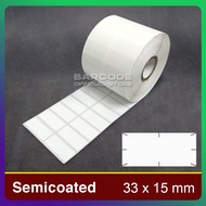 Semi-coated Chopping Sticker Label 33x15mm 33x15/ 33 x 15 mm 2-Line Barcode Sticker