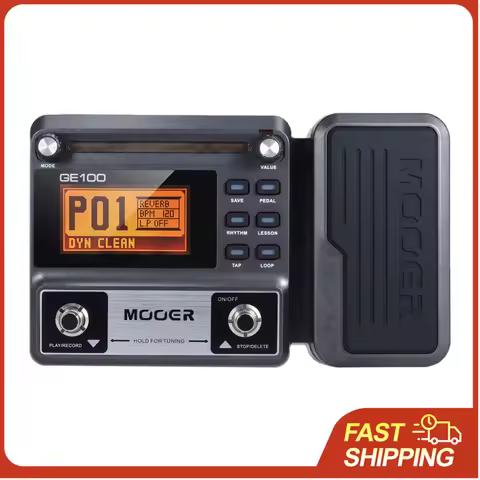 MOOER GE100 Guitar Multi-effects Processor Effect Pedal with Loop Recording(180 Seconds) Tuning Tap 