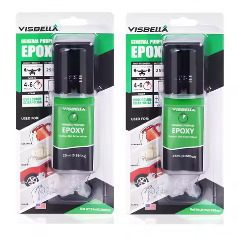 2 Part Epoxy Adhesives 5 Minute Clear Strong Glue for Wood, Metal, Glass, Ceramics, Plastic, Steel