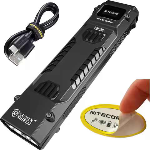 Nitecore 6500 Lumen LED EDC29 USB-C Rechargeable Tactical Slim Flat Shape Flashlight Torch Built-in 
