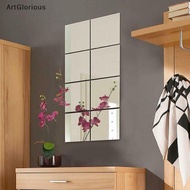 AG 16 pcs DIY Mirror Tile Wall Mirror Mirror Film Self Adhesive Sticker Foil SG